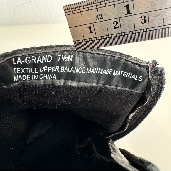 LAURA ASHLEY La Grand Ankle Bootie 7.5 Black Ruched Buckle Block Heel Evening - Picture 4 of 14